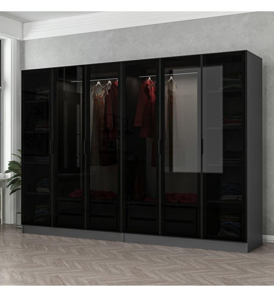 Armoire, anthracite, noir, panneau de particules mélaminé