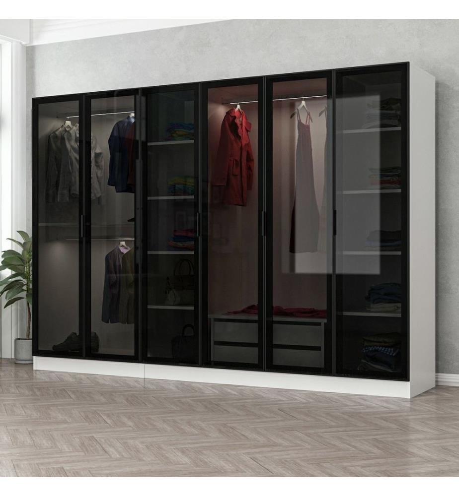 Armoire, blanc, noir, panneau de particules mélaminé
