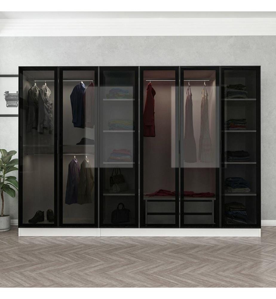 Armoire, blanc, noir, panneau de particules mélaminé