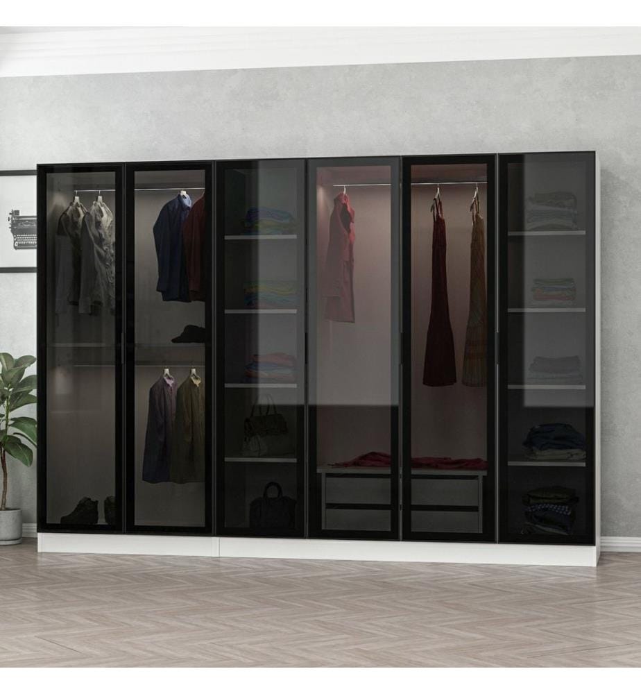 Armoire, blanc, noir, panneau de particules mélaminé