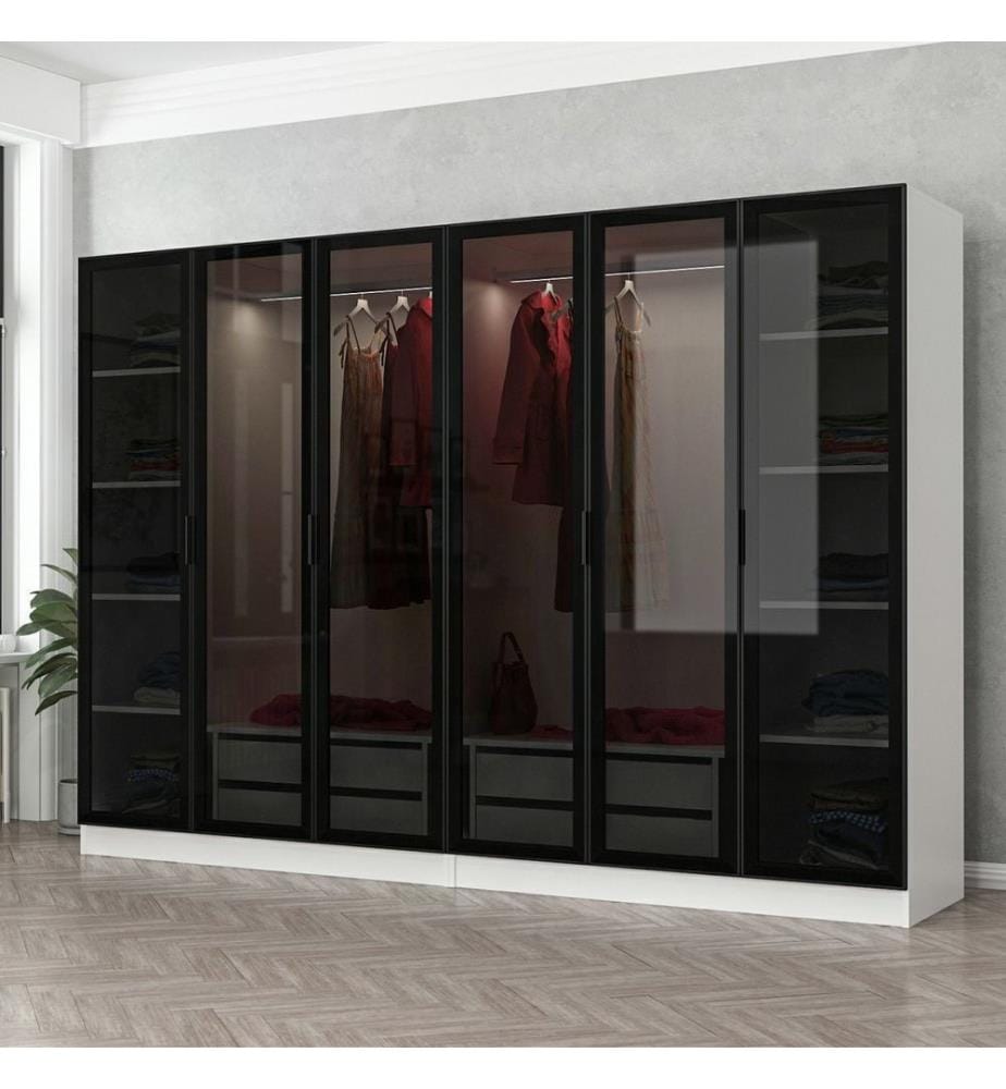 Armoire, blanc, noir, panneau de particules mélaminé