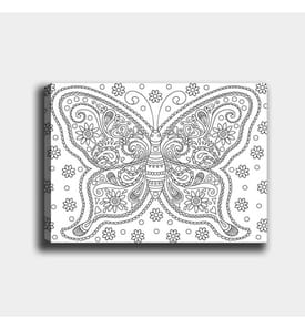 Peinture décorative sur toile, blanche, noire, 100% CANVAS, cadre : 100% BOIS