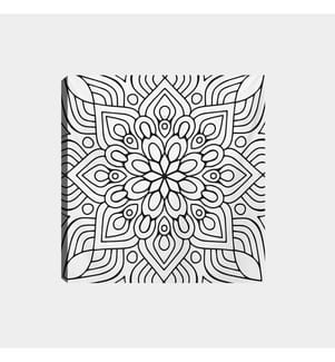 Peinture décorative sur toile, blanche, noire, 100% toile, cadre en bois