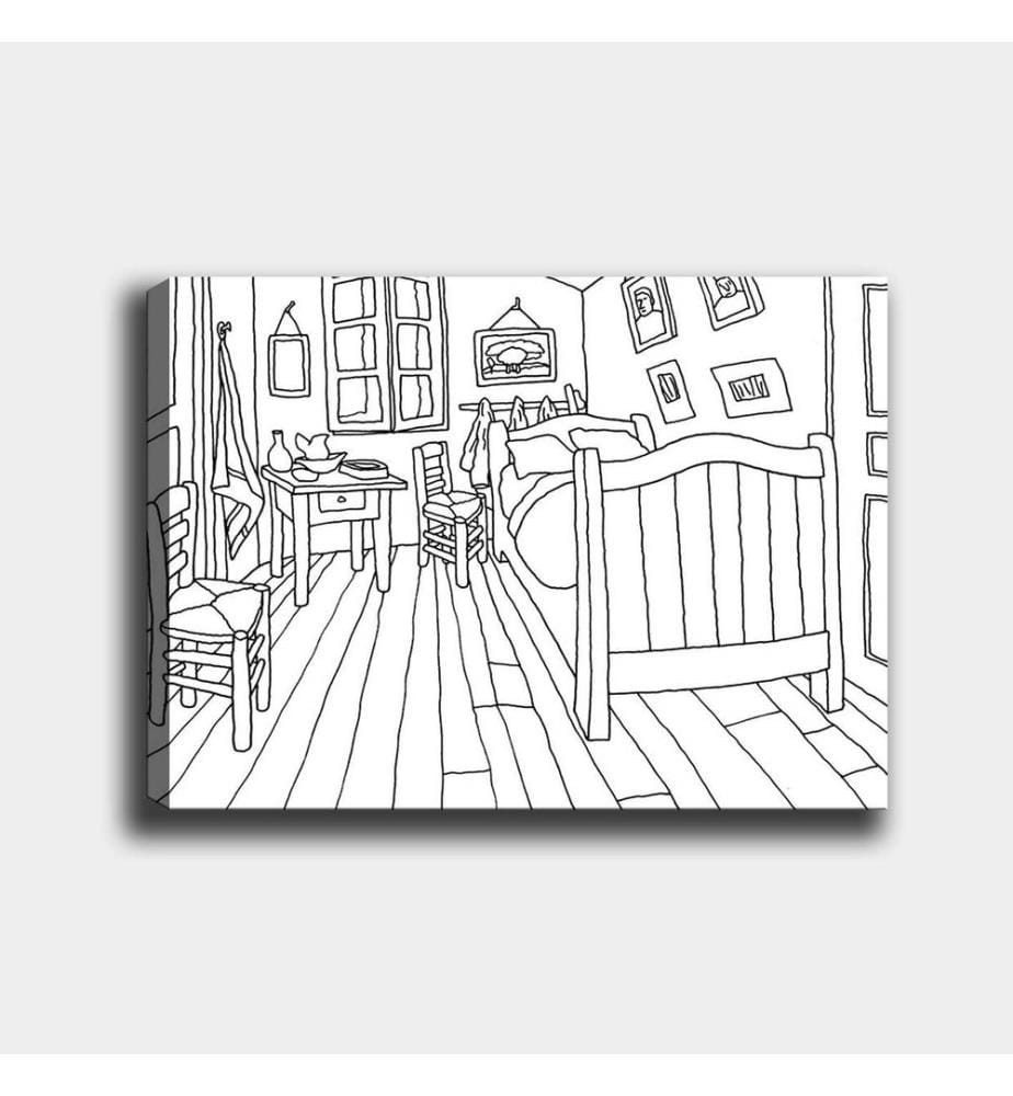 Dekoratives Leinwandbild, Weiss, Schwarz, 100 % Leinwand, Holzrahmen