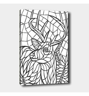 Peinture décorative sur toile, blanche, noire, 100% toile, cadre en bois