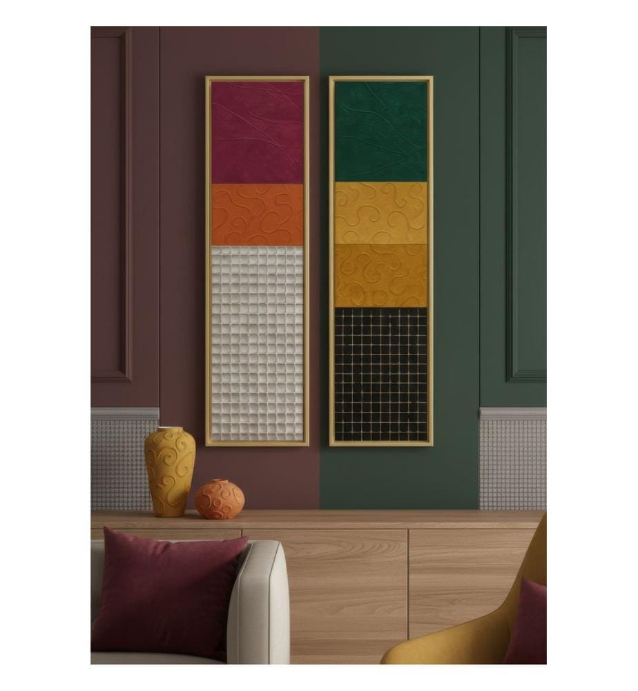 Dekoratives, gerahmtes Leinwandbild, 2-teilig, mehrfarbig, 100 % Leinwand