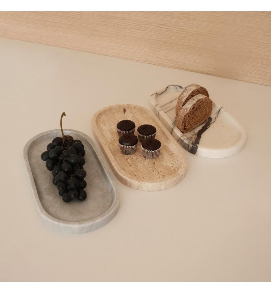 Platter Set, 3 Pieces, Multicolor, 100% SICILY LILA MARBLE