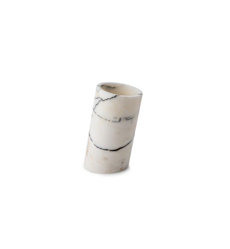 Marble Wine Bottle Holder, White, 100% SICILY LILA MARBLE
