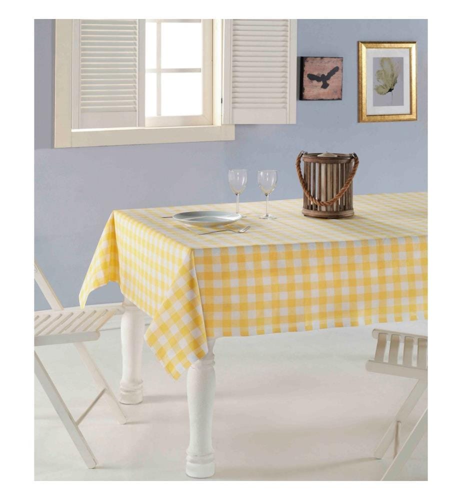Tablecloth, Yellow, Cotton