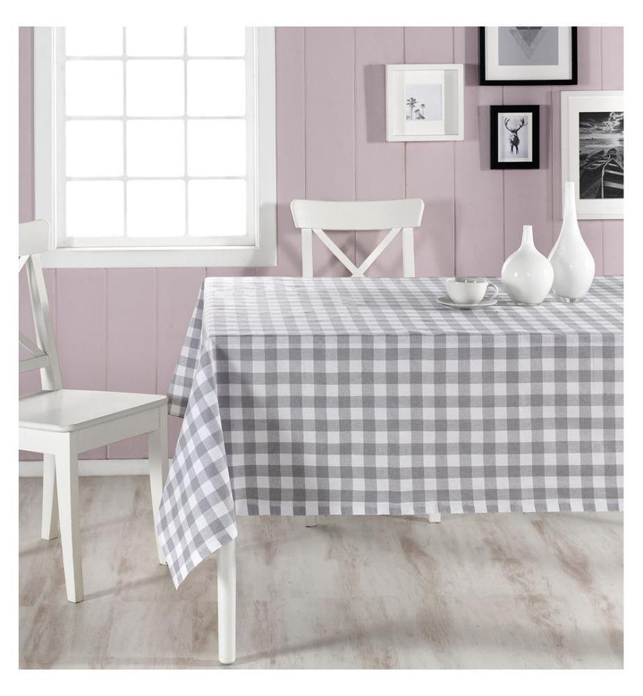 Tablecloth, Grey, 100% COTTON