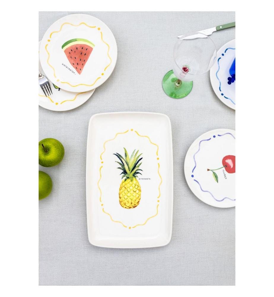 Platter, Multicolor, 100% CERAMIC