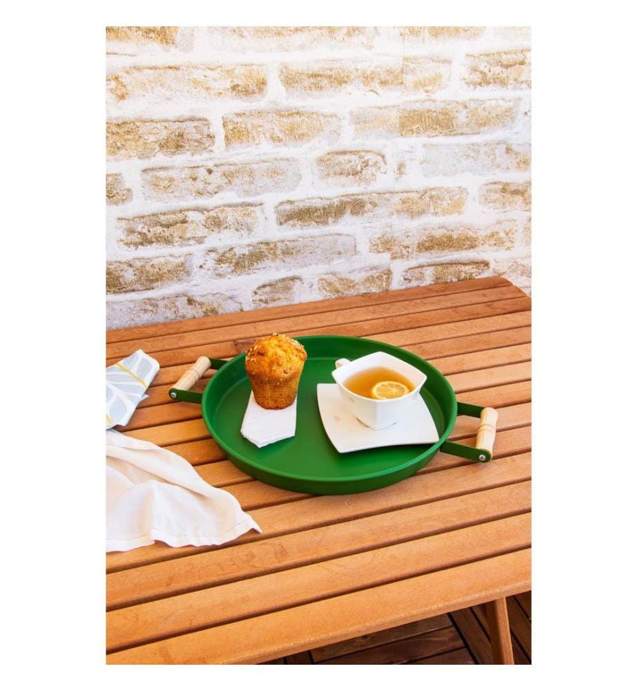 Tablett-Set, 4-teilig, grün, 100 % METALL