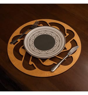 Table Mat Set, 4 Pieces, Honey, 100% Wooden, Handmade