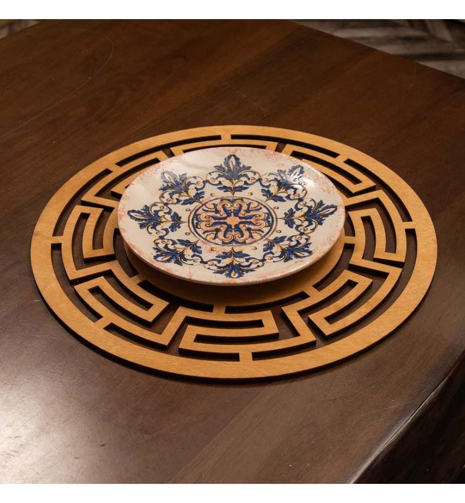 Table Mat Set, 4 Pieces, Honey, 100% Wooden, Handmade