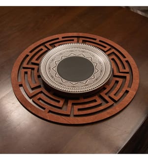 Table Mat Set, 4 Pieces, Rose, 100% Wooden, Handmade