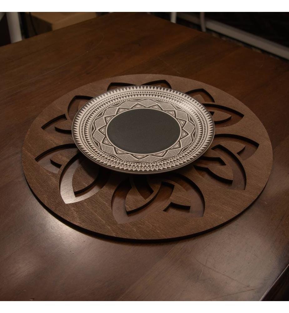Table Mat Set, 4 Pieces, Wenge, 100% Wooden, Handmade
