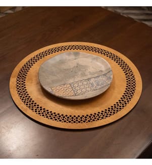 Table Mat Set, 4 Pieces, Honey, 100% Wooden, Handmade