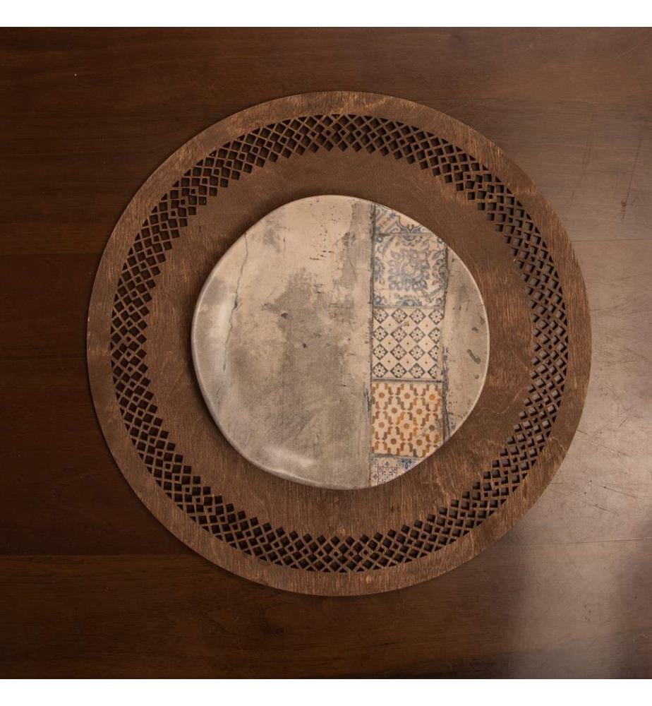 Table Mat Set, 4 Pieces, Wenge, 100% Wooden, Handmade