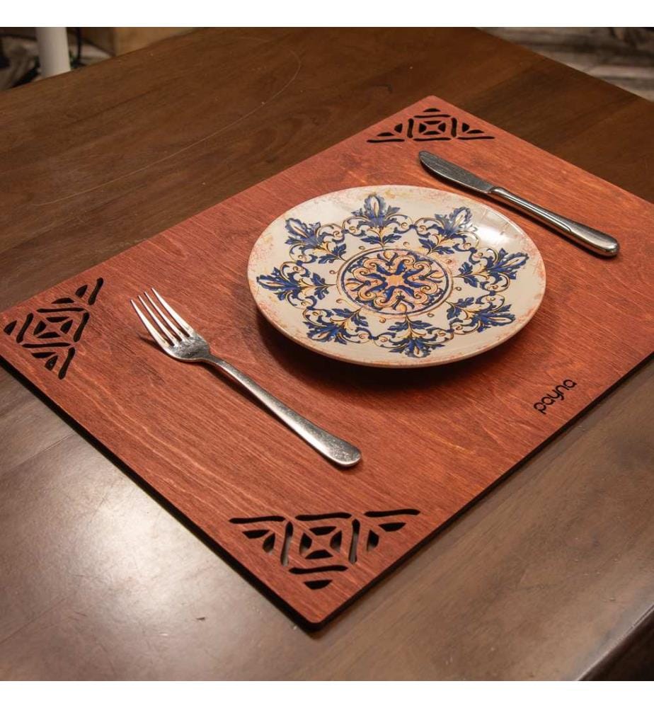 Table Mat Set, 6 Pieces, Rose, 100% Wooden, Handmade