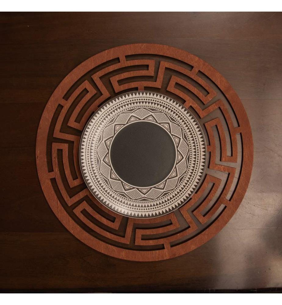 Table Mat Set, 6 Pieces, Rose, 100% Wooden, Handmade