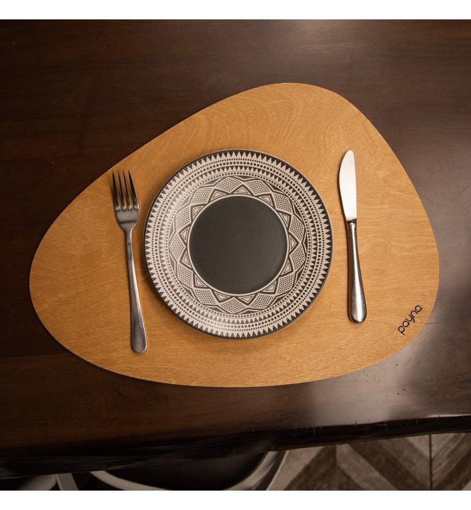 Table Mat Set, 6 Pieces, Honey, 100% Wooden, Handmade