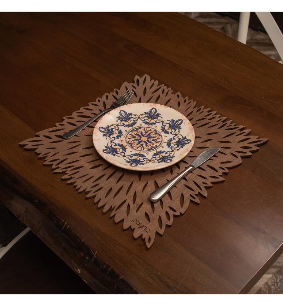 Table Mat Set, 6 Pieces, Wenge, 100% Wooden, Handmade