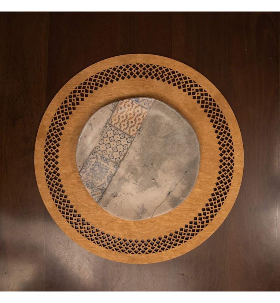 Table Mat Set, 6 Pieces, Honey, 100% Wooden, Handmade