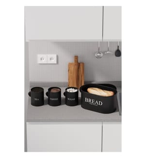 Aufbewahrungsbox-Set, 4-teilig, Schwarz, 100 % Metall