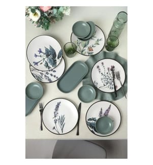 Service à petit-déjeuner, 14 pièces, blanc mat, 100 % faïence