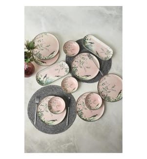 Service à petit-déjeuner, 12 pièces, multicolore, 100 % grès