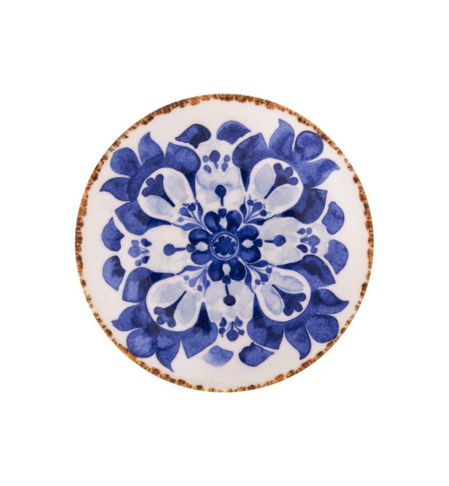Service à petit-déjeuner, 14 pièces, bleu, 100 % porcelaine