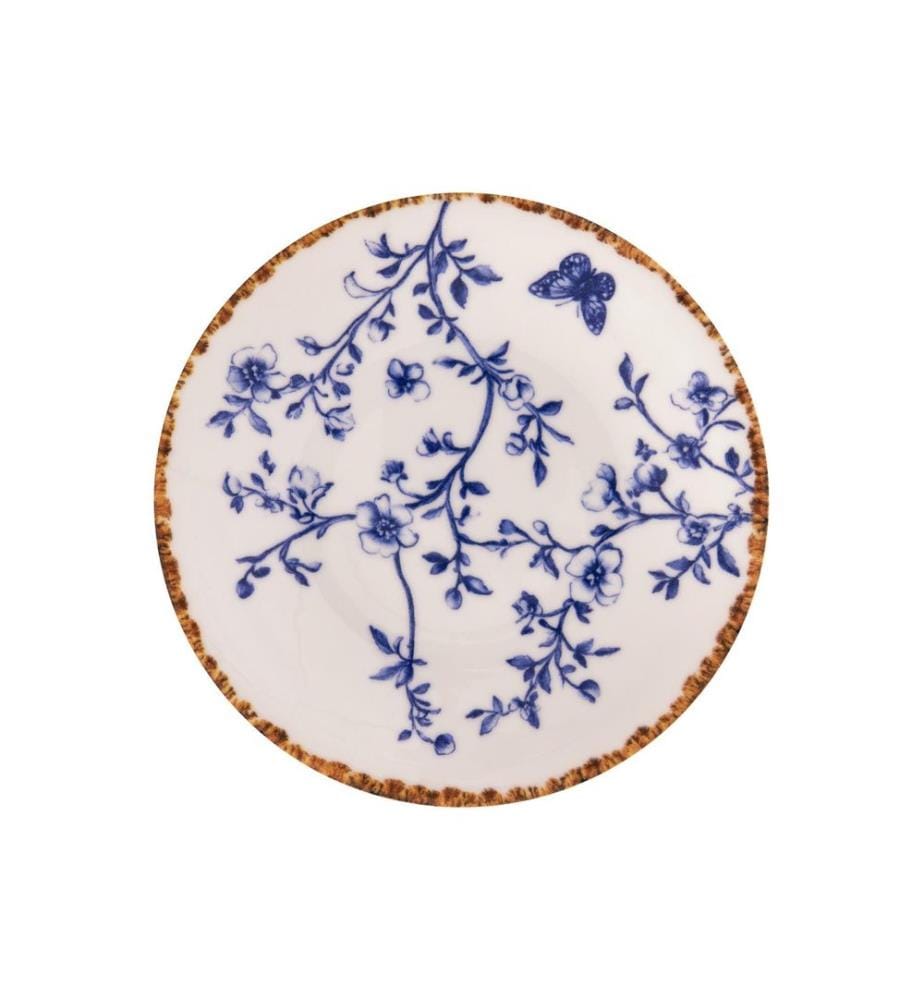 Service à petit-déjeuner, 14 pièces, bleu, 100 % porcelaine