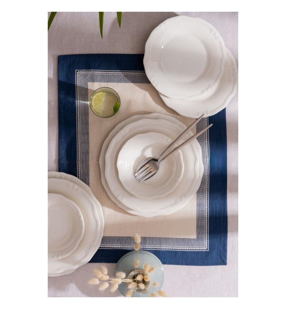 Service de table 24 pièces, blanc, 100 % porcelaine