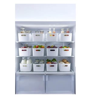 Set di organizer per frigorifero, 12 pezzi, bianco, 100% plastica