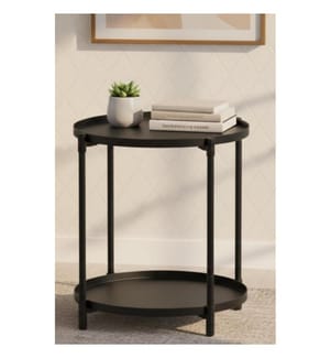 Table d'appoint, noire, 100% métal