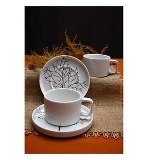 Service à thé, 4 pièces, multicolore, 100 % porcelaine