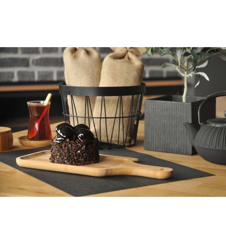 Assiette de présentation, Noyer, Bambou