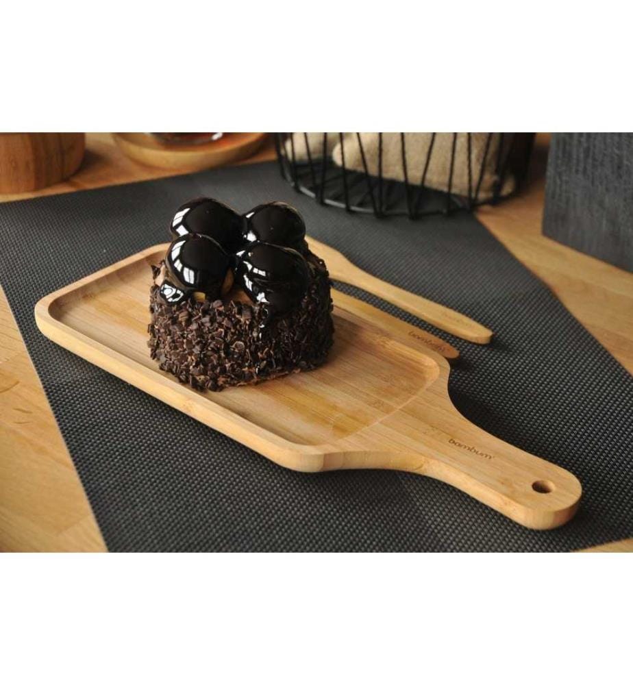 Assiette de présentation, Noyer, Bambou