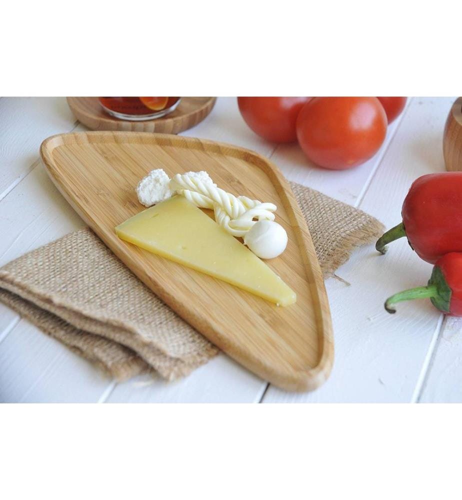 Planche de présentation des aliments, noyer, bambou