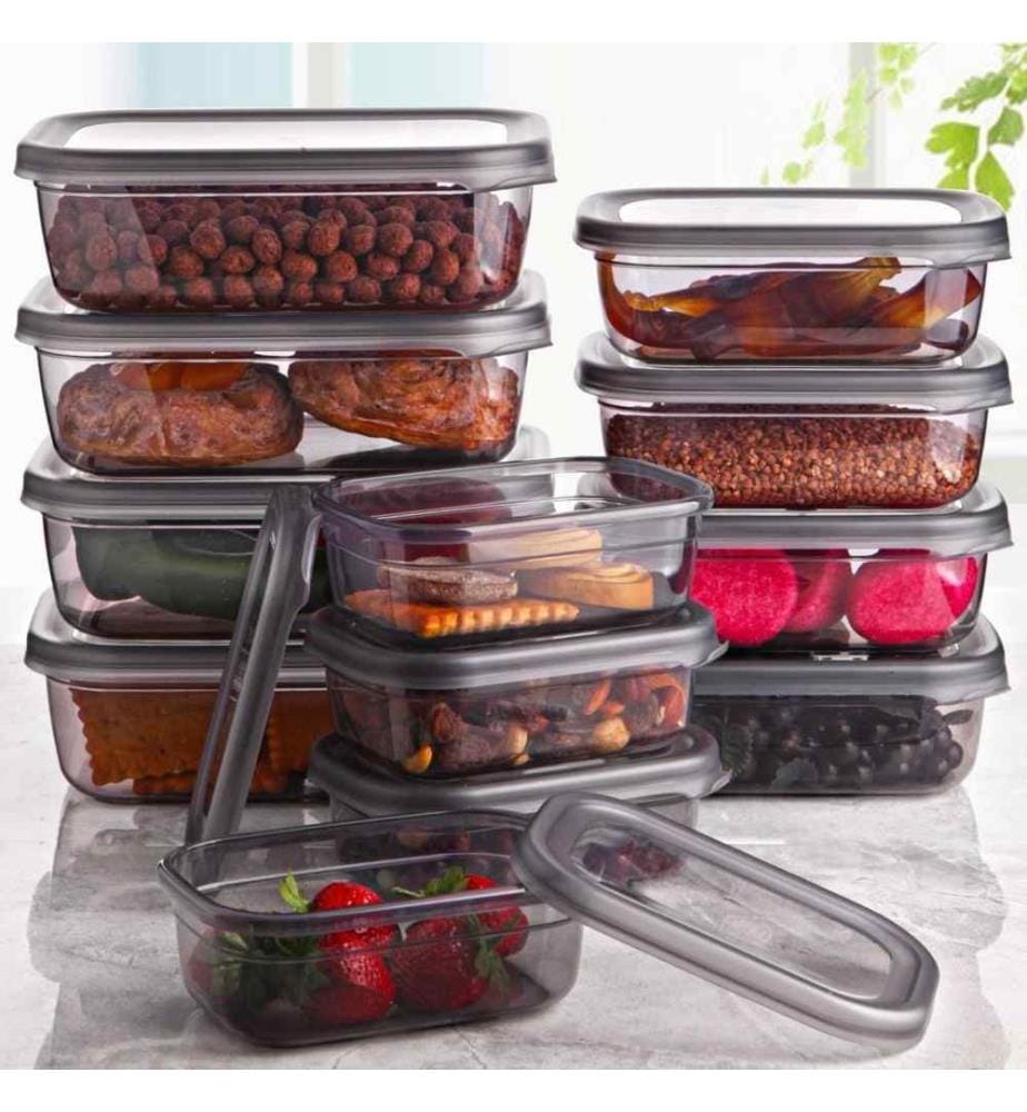 Storage Box Set, 12 Pieces, Multicolor, Plastic, Bpa Free