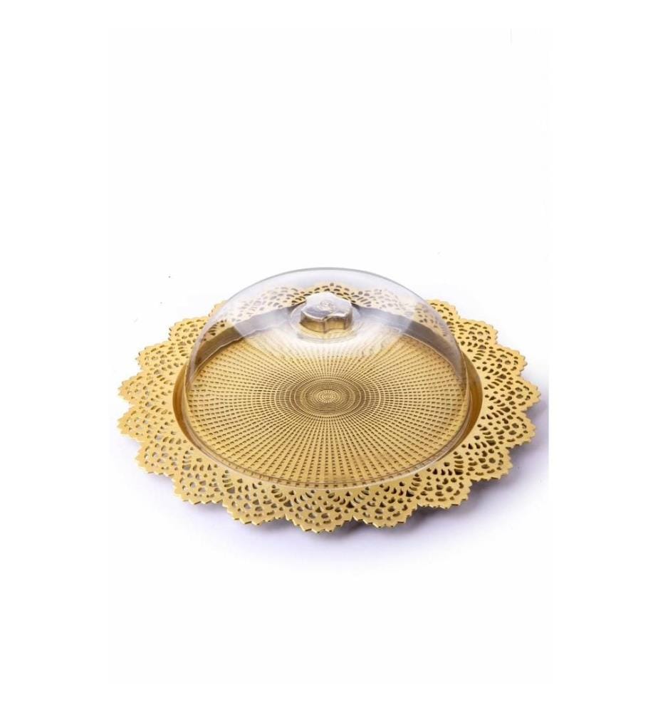 Bell-shaped Plastic Jar, Gold, Plastic