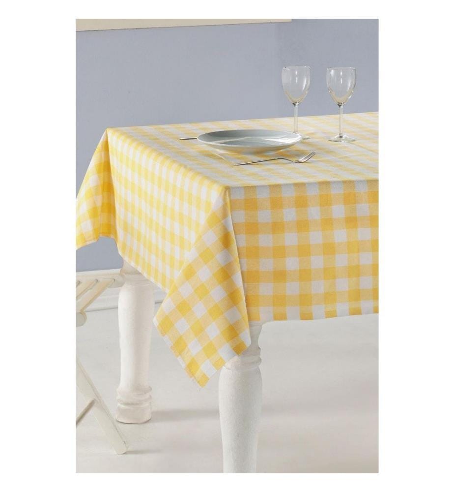 Tablecloth, Yellow, Cotton