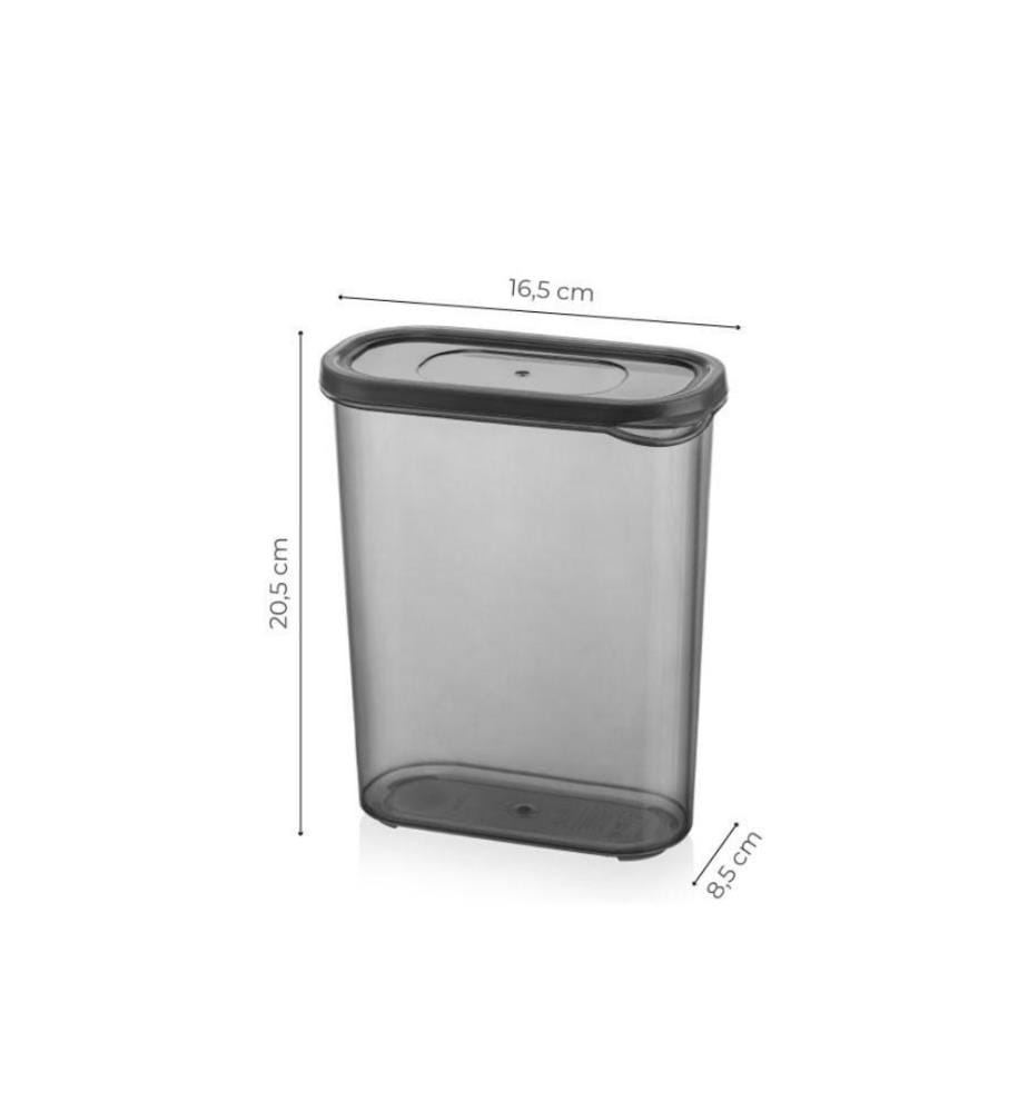 Set di contenitori, 12 pezzi, grigio, plastica