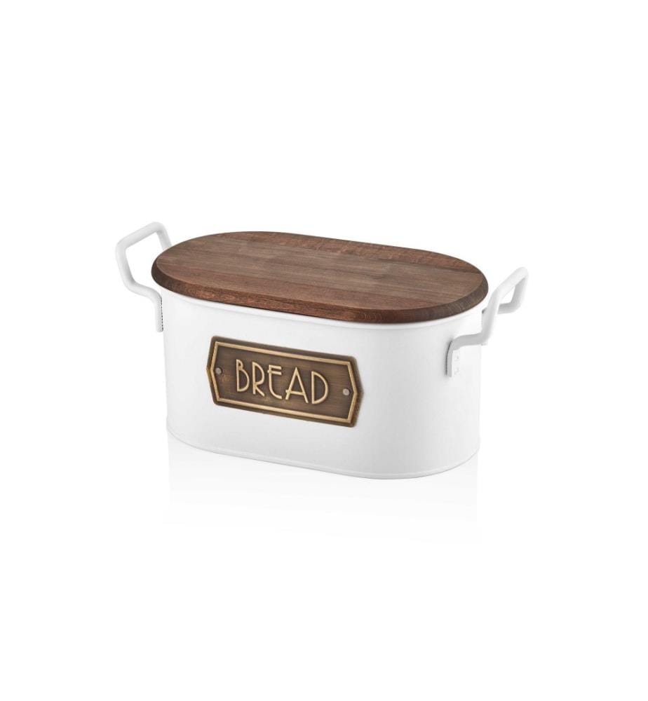 Boîte de rangement, blanche, marron, galvanisée