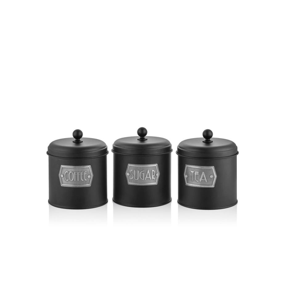 Jar Set, 6 Pieces, Black, Galvanize