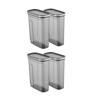 Boîte de rangement, 4 pièces, anthracite, plastique, sans Bpa