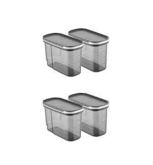 Boîte de rangement, 4 pièces, anthracite, plastique, sans Bpa
