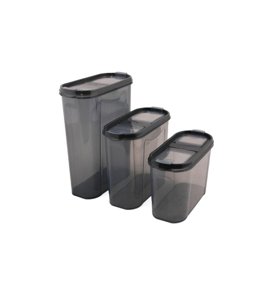 Storage Box Set, 18 Pieces, Anthracite, Plastic