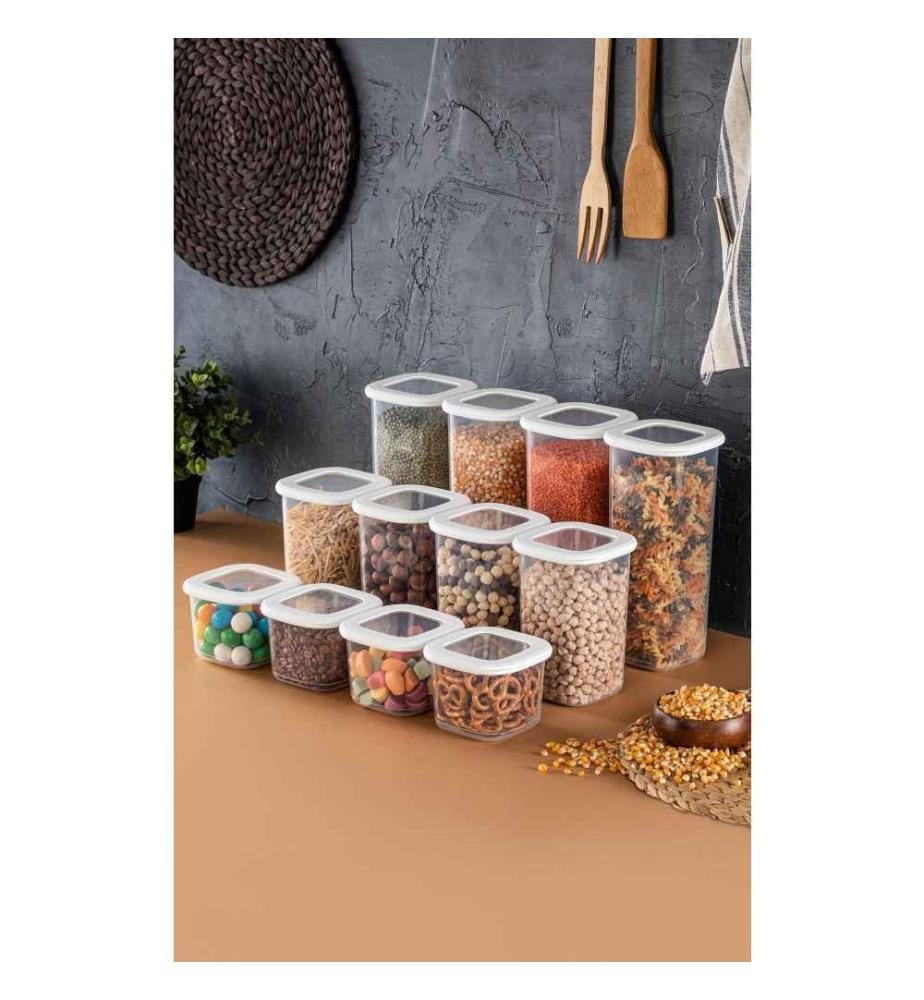 Storage Box Set, 12 Pieces, White, Plastic, Bpa Free