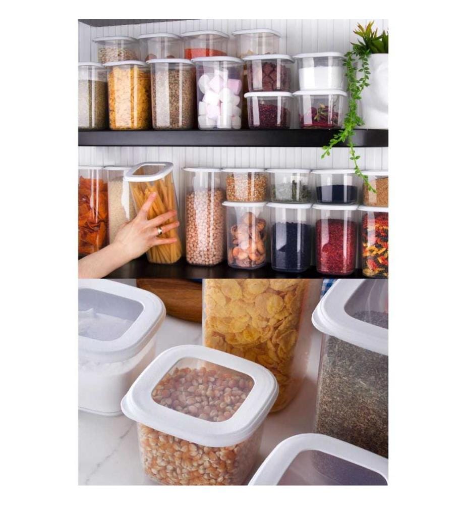 Storage Box Set, 12 Pieces, White, Plastic, Bpa Free